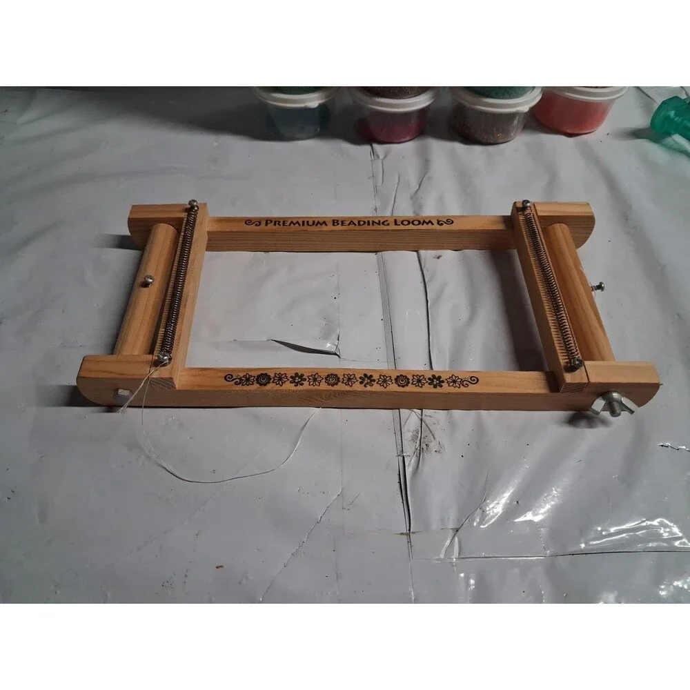 Massive  Bead Loom And Beads Lot 2 Bead Looms And Tons Of Beads Glass And More